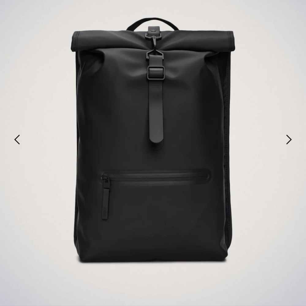 RAINS Rolltop Rucksack Backpack Black, New with Tags (Unisex Adult)